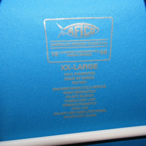 AFTCO Aftech Performance Fishing Graphic Long Sleeve Shirt Men's size XXL 2XL - Picture 3 of 6